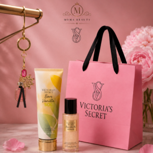 Подаръчен Комплект 🍦 SUNSET VANILLA🍦 Лосион за тяло Bare Vanilla SOL & Спрей за тяло Bare Vanilla & Ключодържател & Торбичка
