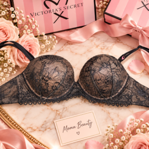 Victoria’s Secret – Луксозен дантелен Push-Up сутиен с флорални мотиви 🖤