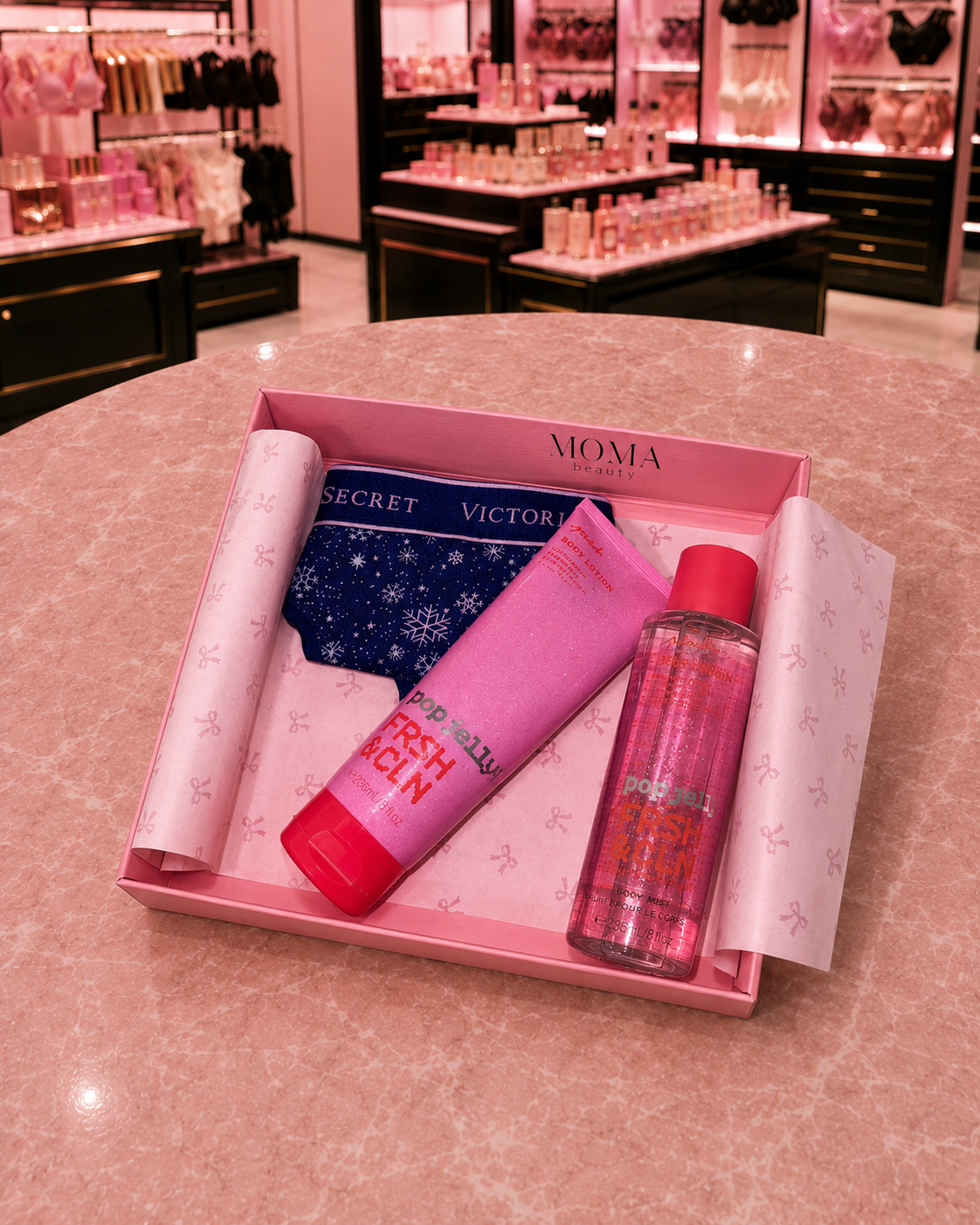 💝Подаръчен комплект Лосион и Спрей за тяло 🍭Pop Jelly Fresh & Clean § Прашки § Кутия💝 - Image 2