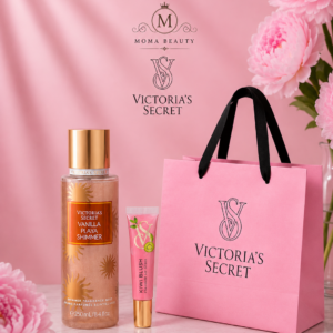 Подаръчен Комплект Спрей за тяло☀️ GOLDEN VANILLA & Гланц за устни & Торбичка