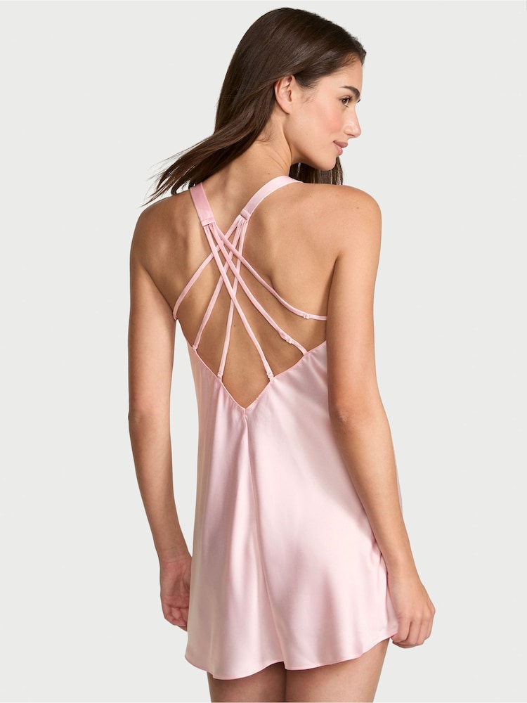 🌙 🌸 Луксозна сатенена нощница Victoria’s Secret Angel Pink - Image 7