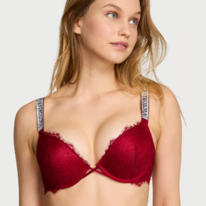 Луксозен дантелен Сутиен & Прашки с камъни Victoria`s secret
